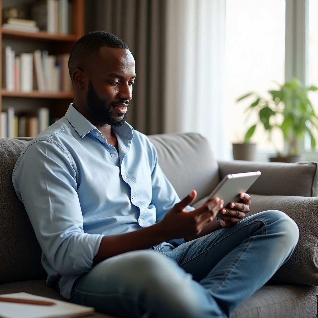 Person nimmt an Online-Kurs teil