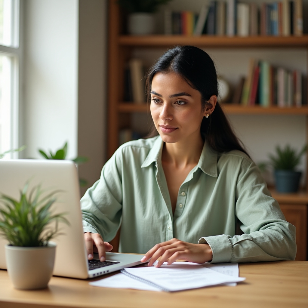 Online-Kurs auf Laptop für Haushaltsplanung